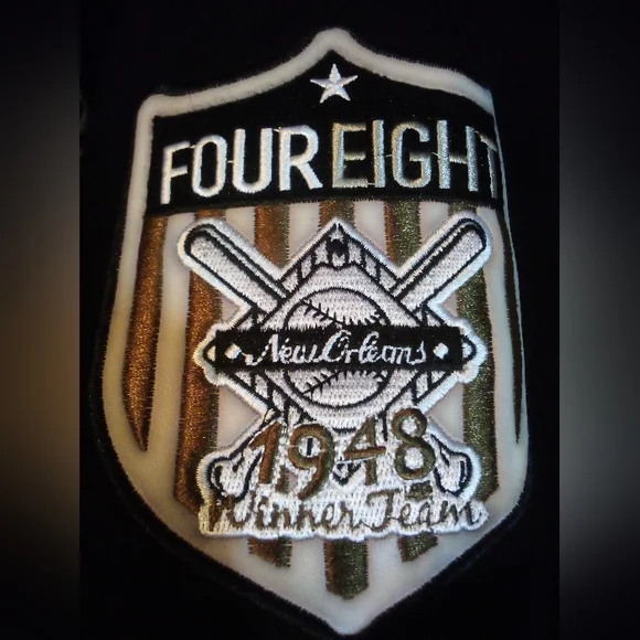 New Orleans Pelicans Negro League Baseball Wool Letterman Jacket Men's 5XLT Blk - Picture 7 of 16